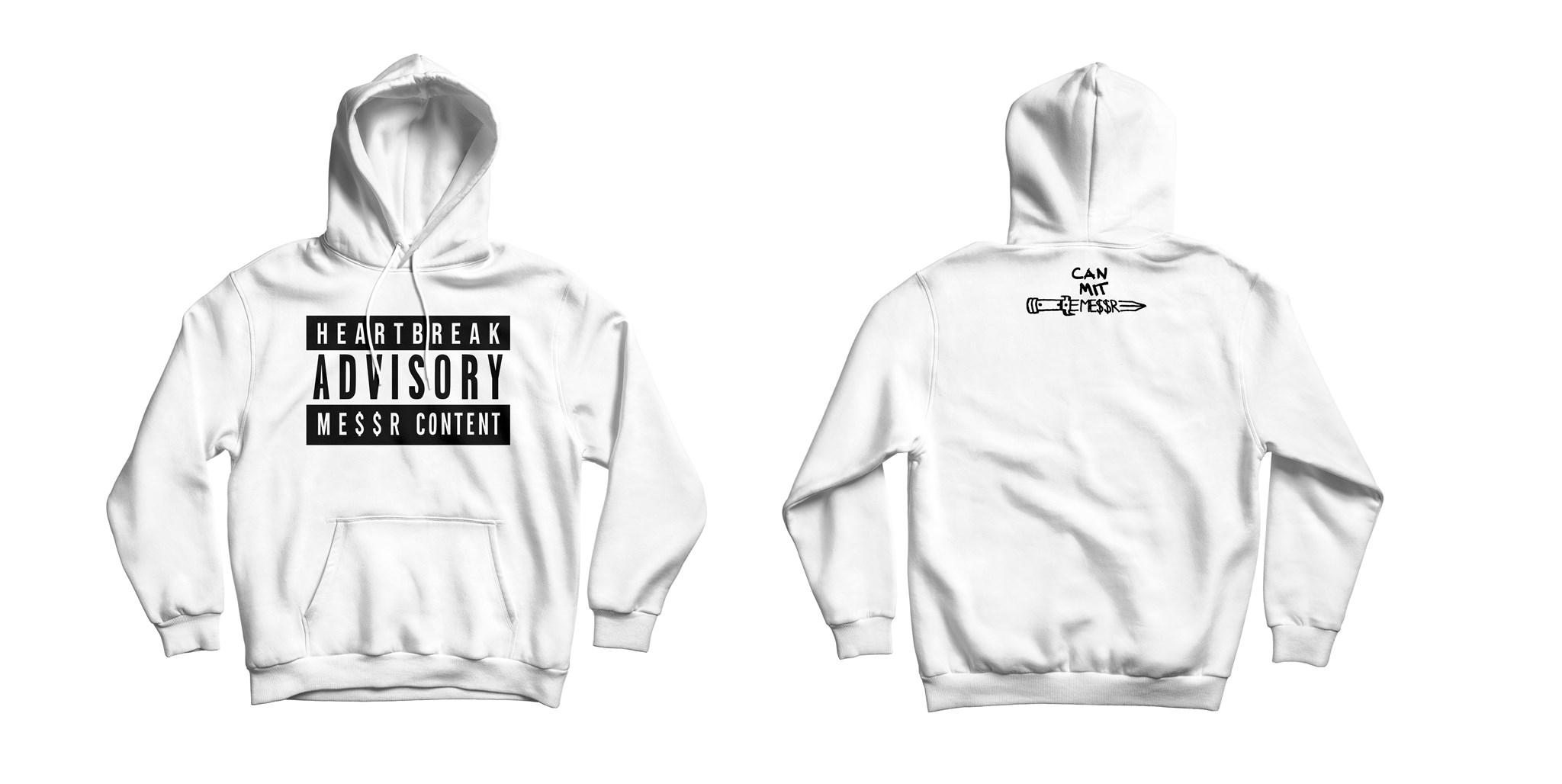 Bild von CAN MIT ME$$R 'HEARTBREAK' - HOODIE [weiß]